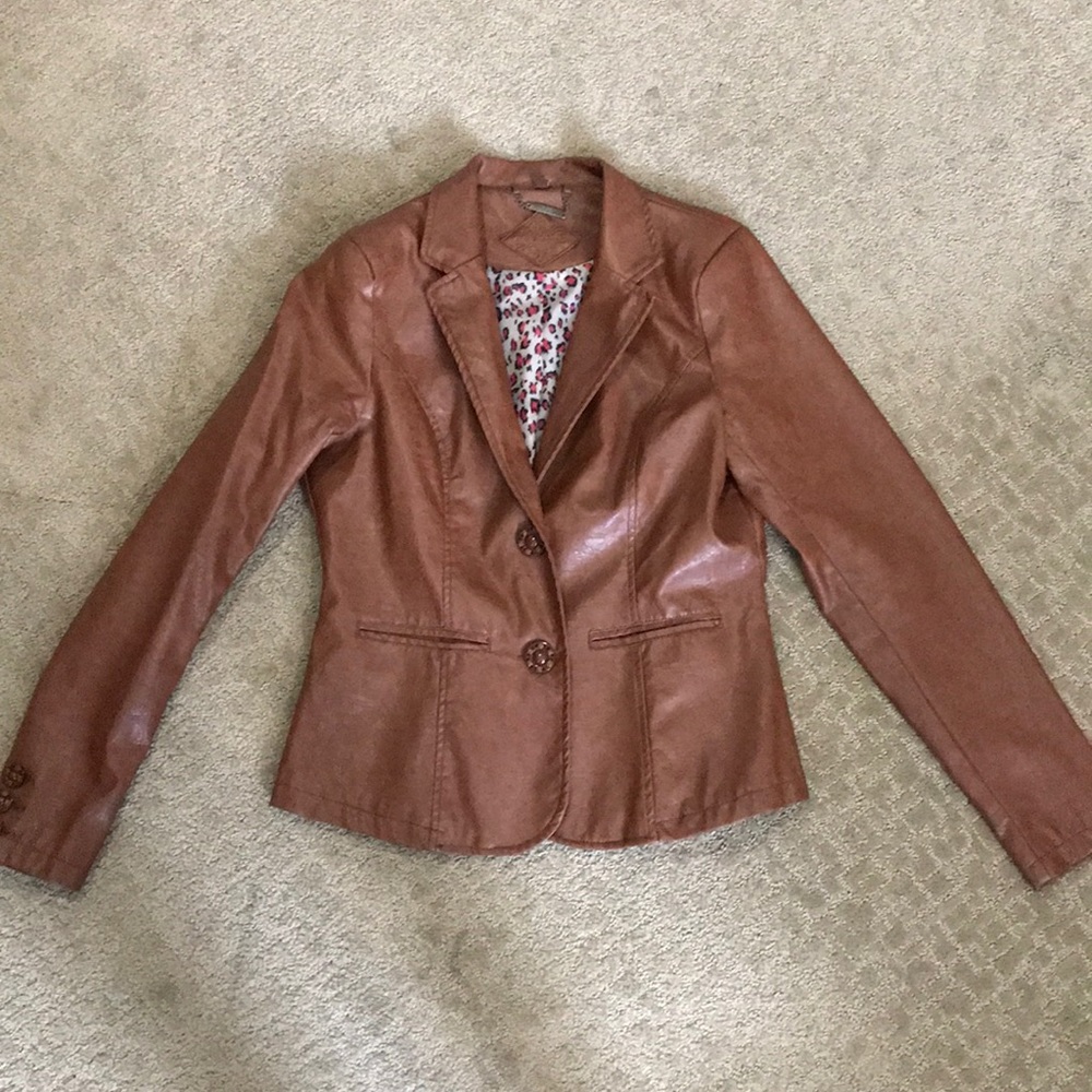 Jou Jou Brown Leather Jacket - Size M